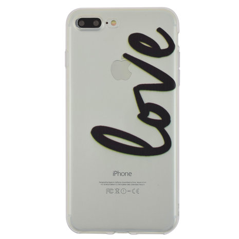 Love case doorzichtig hoesje iPhone 7 Plus 8 Plus transparant cover TPU