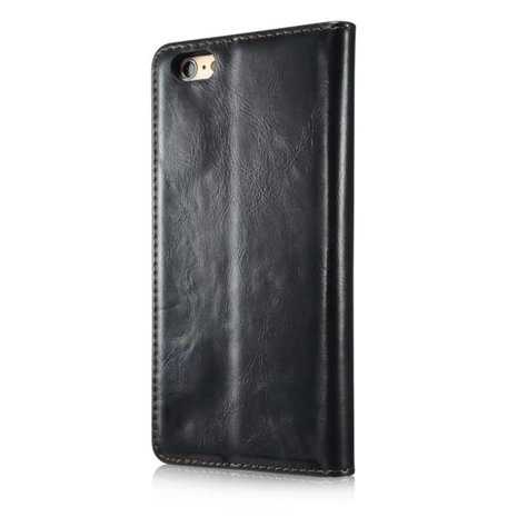 Caseme Oil Wallet lederen case iPhone 6 Plus 6s Plus - Bookcase Zwart