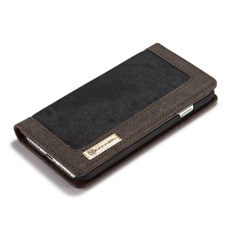 Caseme Canvas Wallet Fabric hoesje iPhone 6 Plus 6s Plus Bookcase - Asgrijs Charcoal