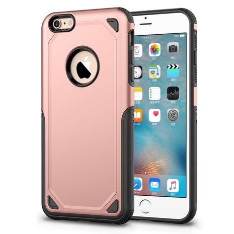 Bewijs Verstikkend canvas Pro Armor Shockproof iPhone 6 6s hoesje - Protection Case Rose - Extra  Bescherming