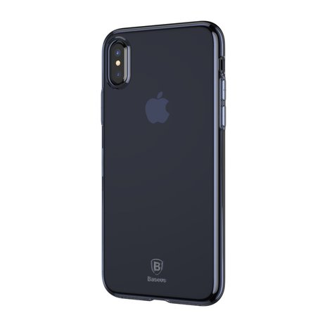 Baseus Simple Series doorzichtig iPhone X XS hoesje - Blauw