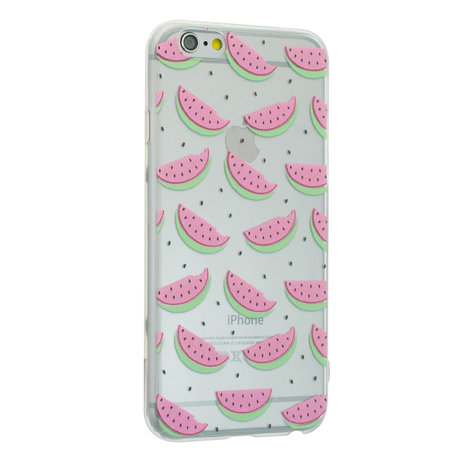 Watermeloen hoesje transparant iPhone 6 Plus 6s Plus TPU silicone Fruit Doorzichtige cover meloen