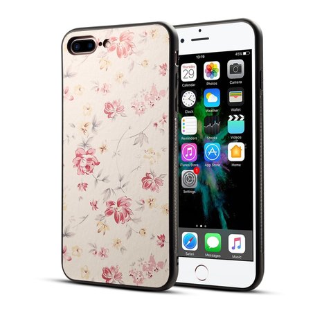 Klassiek bloemen hoesje iPhone 7 Plus 8 Plus - Pastel roze