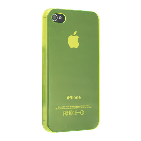 Walging Zelden Pijnstiller iPhone 4 4S 4G hard case hoesje crystal doorzichtig clear - Geel