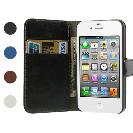 federatie Aanpassing Zichtbaar iPhone 4 4s Bookcase Portemonnee hoesje lederen wallet case - Lichtroze federatie Aanpassing Zichtbaar iPhone 4 4s Bookcase Portemonnee hoesje lederen wallet case - Lichtroze
