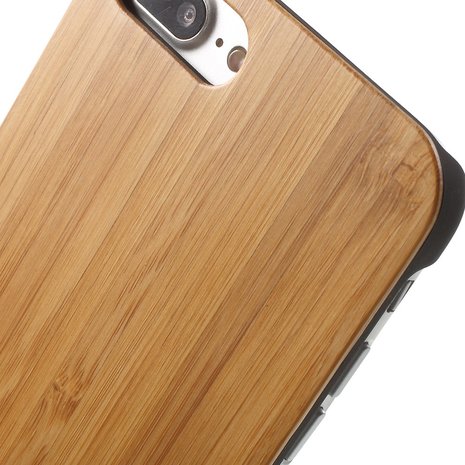 Huiswerk De stad Betekenis Bamboe hoesje houten case iPhone 7 Plus 8 Plus- Echt hout