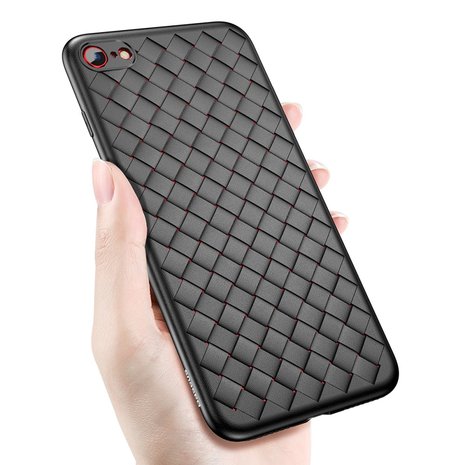 Baseus Weaving Case geweven iPhone 7 8 SE 2020 SE 2022 TPU hoesje - Zwart