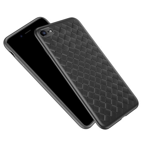 Baseus Weaving Case geweven iPhone 7 8 SE 2020 SE 2022 TPU hoesje - Zwart