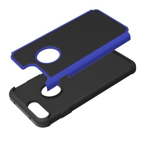 iPhone 7 Plus 8 Plus nopjes hybride Siliconen Kunststof tweedelig hoesje - Blauw Zwart