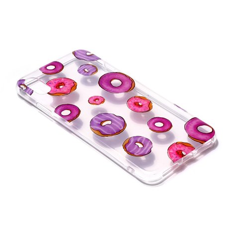 Donuts Flexibel TPU Hoesje iPhone XS Max - Roze Paars
