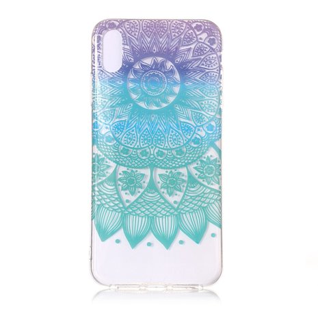 Mandala hoesje TPU iPhone XS Max Case - kleurrijk doorzichtig