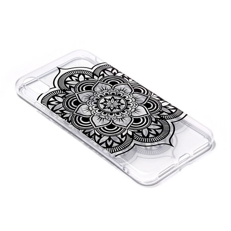Mandala hoesje TPU iPhone XS Max Case - Zwart Transparant