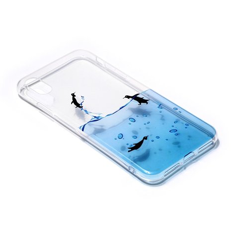 Penguin TPU transparant hoesje iPhone XS Max Case - Doorzichtig
