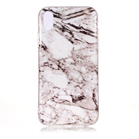 Marmer TPU Hoesje iPhone XS Max Case - Wit
