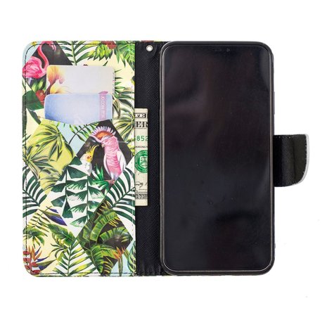 Cover Booklet case hoesje jungle bladeren design iPhone XS Max - Bladeren