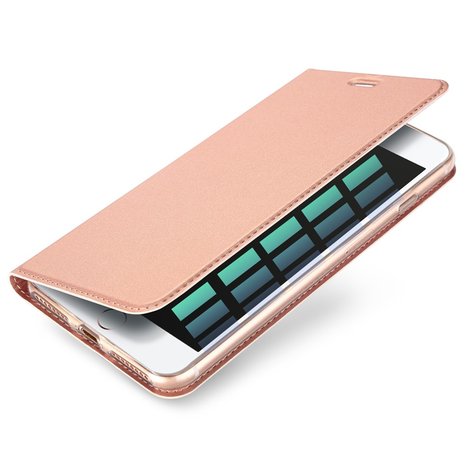 Dux Ducis Cover booklet case hoesje met flap leren hoes iPhone 7 Plus 8 Plus - Rose Gold