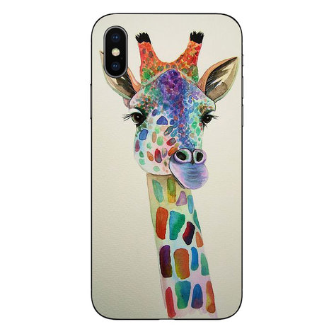 Giraffe Tekening TPU hoesje iPhone XS Max - Giraffe Case Art