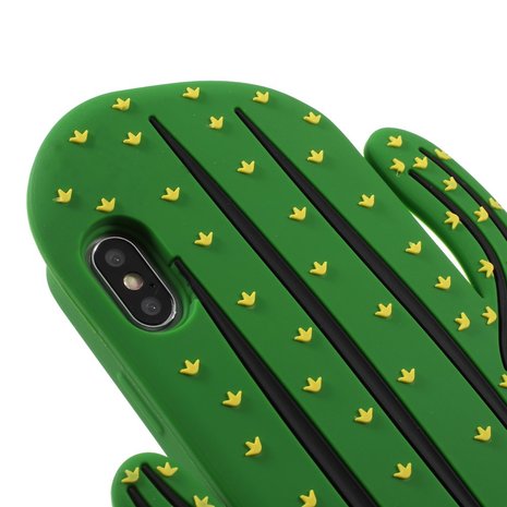 Cactus Silicone Hoesje iPhone XS Max cover - Groen case
