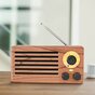NR-3013 Mini Houten textuur Retro FM Radio Draadloze Bluetooth Speaker - Houtkleur Lichtbruin
