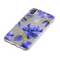 Doorzichtig Blauwe Bloemen iPhone X XS TPU hoesje - Blauw