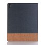 Fabric Ribbel Textuur Lederen iPad Pro 12.9-inch (2018 2020 2021 2022) Case Hoes Wallet Portemonnee - Blauw Bruin