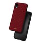 DZGOGO Yago Series Case PU leder stiksel grid iPhone XR - Rood