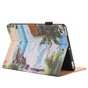 Strand tropisch eiland flipcase leder hoes iPad mini 1 2 3 4 5 - Blauw Groen