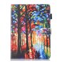 Bos artistiek schilderij leder flipcase beschermhoes iPad mini 1 2 3 4 5 - Kleurrijk