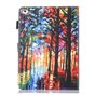 Bos artistiek schilderij leder flipcase beschermhoes iPad mini 1 2 3 4 5 - Kleurrijk