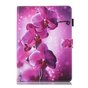 Orchidee bloem flipcase leder hoes iPad mini 1 2 3 4 5 - Paars Roze