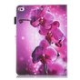 Orchidee bloem flipcase leder hoes iPad mini 1 2 3 4 5 - Paars Roze