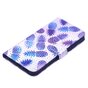 Ananas pineapple flipcase lederen wallet TPU hoes iPhone XR - Paars Blauw Lichtroze