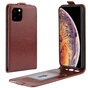 Verticale Flip kunstleer wallet hoesje iPhone 11 Pro Max case - Bruin