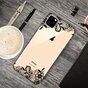 Zwart Wit Bloemen Getekend Omlijnd Creatief Hoesje iPhone 11 Pro Max TPU case - Doorzichtig