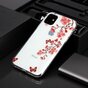 Bloemen Bloesem Vlinders Rood Natuur Hoesje Case TPU iPhone 11 - Transparant