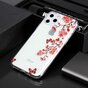 Bloemen Bloesem Vlinders Rood Natuur Hoesje Case TPU iPhone 11 Pro - Transparant