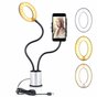 Selfie licht smartphone houder dimbaar 3 kleuren licht - Zilver Zwart