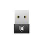 Baseus USB-A Male naar USB-C Female 2.4A Mini Adapter - Zwart