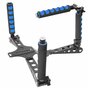 Opvouwbare Camera RIG stabilizer DSLR camera aluminium schouderstatief - Zwart Blauw