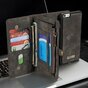 Caseme splitlederen iPhone 6 Plus 6s Plus Wallet Bookcase Hoesje Portemonnee - Grijs