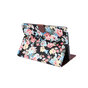 Wallet Portemonnee Hoes Case Flowerprint Bloemenstofpatroon Kunstleer voor iPad 10.2 inch - Zwart