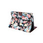 Wallet Portemonnee Hoes Case Flowerprint Bloemenstofpatroon Kunstleer geschikt voor iPad 10.2 inch - Zwart