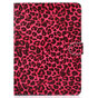Hoes Case Wallet Portemonnee Rode Luipaardprint voor iPad 10.2 inch, iPad Pro 10.5 en iPad Air 3 10.5 inch - Zwart Rood Roze