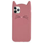 Schattige Kat iPhone 11 Pro Silicone hoesje 3D - Roze Bescherming