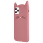 Schattige Kat iPhone 11 Pro Silicone hoesje 3D - Roze Bescherming