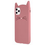 Schattige Kat iPhone 11 Pro Max Silicone hoesje 3D - Roze Bescherming