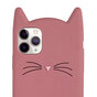 Schattige Kat iPhone 11 Pro Max Silicone hoesje 3D - Roze Bescherming