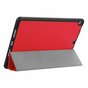 Just in Case Tri-Fold Lederen iPad Air 3 10.5 inch 2019 Hoes - Rood Standaard Bescherming Stylus Opberglus