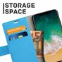 Just in Case Lederen Portemonnee Wallet geschikt voor iPhone 11 Pro Hoes - Blauw Pasjes Briefgeld