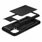 Spigen Slim Armor Hybride Wallet Pasjeshouder iPhone 11 Hoesje - Zwart